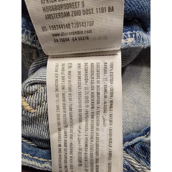 Abercrombie & Fitch Denim Bib OverallsSZ Small Skinny Distressed Streetwear - Picture 13 of 13